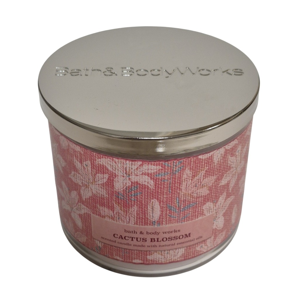 Cactus Blossom Scented Candle 3 Wick Bath & Body Works White Barn NEW w/Box